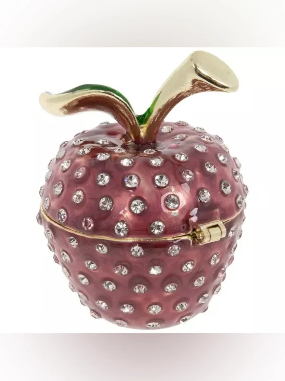 Rhinestone Apple Jewelry Box